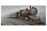 3D- Train in motion  Framed Canvas