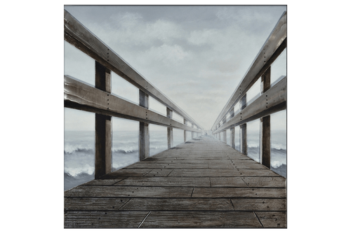 3D - Timber rail pier  Framed Canvas
