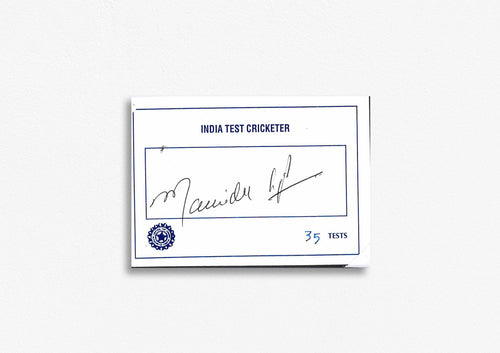 Indian Test Cricketer Card Signed - Maninder Singh