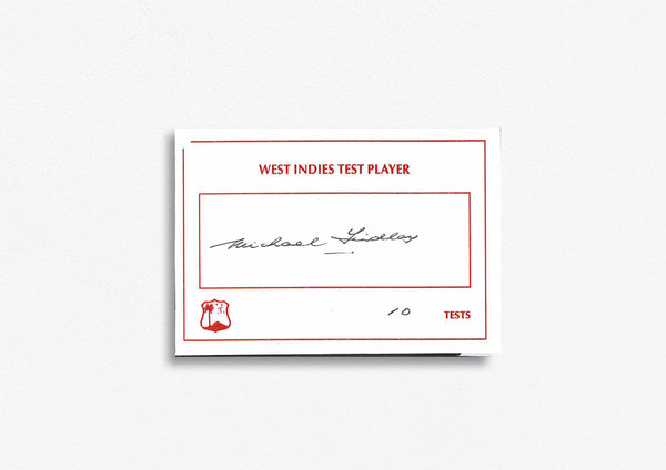 West Indies Test Cricketer Card Signed - Michael Findlay