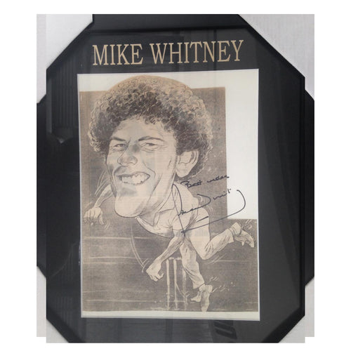 CRICKET-MIKE WHITNEY Australian Test Player CARICATURE SIGNED FRAME