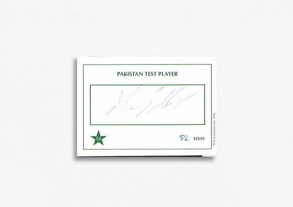 Pakistani Test Cricketer Card Signed - Mustaq Ahmed