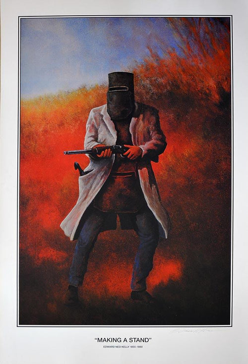 Ned Kelly Making A Stand Print