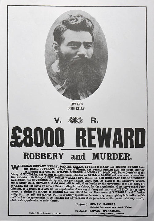 Ned Kelly 1879 Wanted Poster