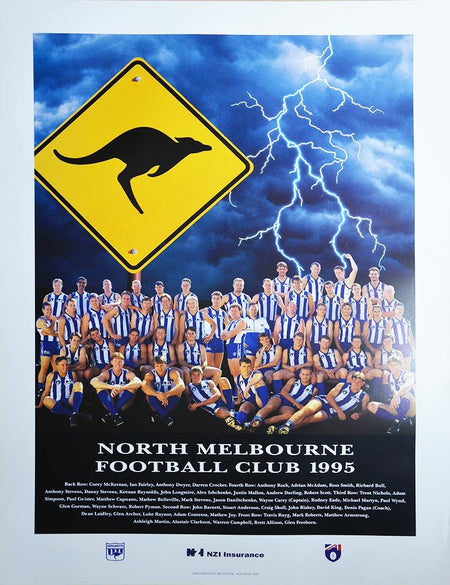 NORTH MELBOURNE-FRAMED NORTH MELBOURNE FOOTBALL CLUB 2024 SQUAD SIGNED GUERNSEY