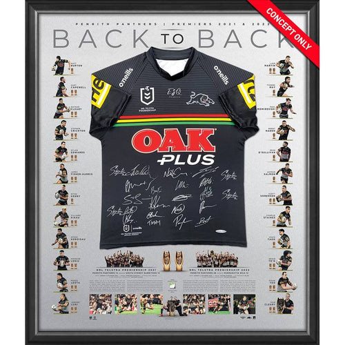 NRL-PENRITH PANTHERS 2022 DELUXE PREMIERS TEAM SIGNED JERSEY