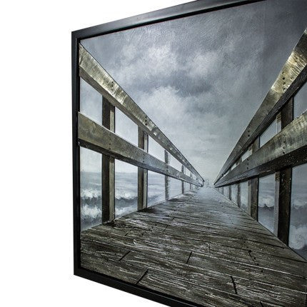 3D - Timber rail pier  Framed Canvas