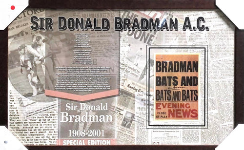 Bradman - Rare Unusual Don Bradman Signed Photos Framed