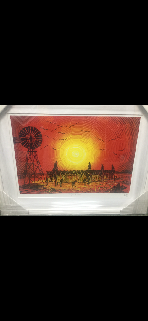 ART-Ringers in the Sunset Art Print Framed