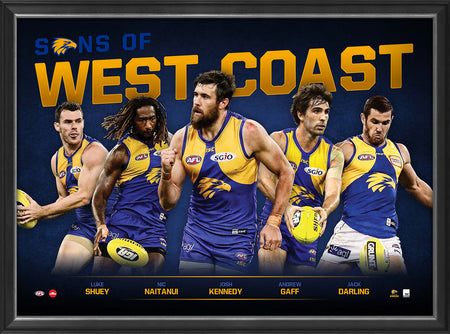 West Coast Football Club Official 2016 AFL Team Poster - West Coast Eagles
