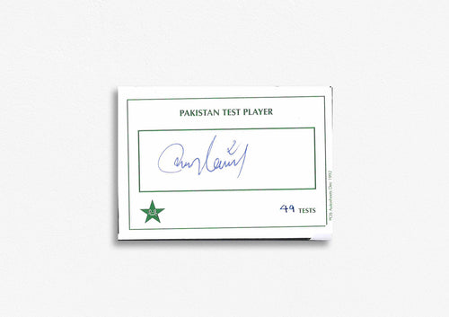 Pakistani Test Cricketer Card Signed - Saqlain Mustaq