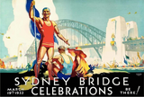 Australian Art - Sydney Harbour Bridge - Vintage Poster/Framed