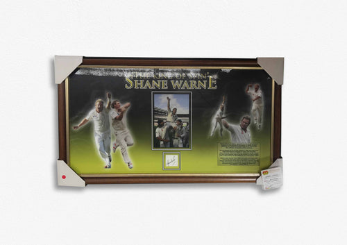 CRICKET-Shane Warne 'The King of Spin' Signed and Framed Poster