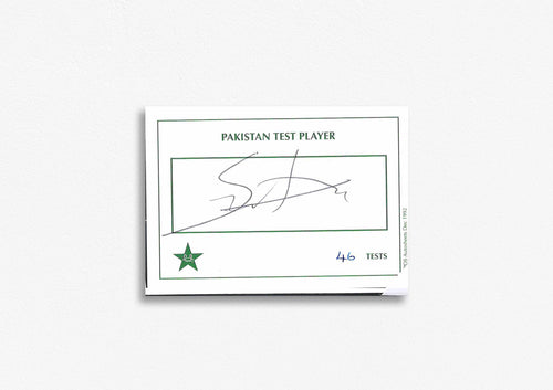 Pakistani Test Cricketer Card Signed - Shib Aktar