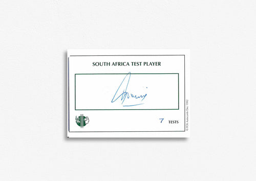South African Test Cricketer Card Signed - T. Tricos
