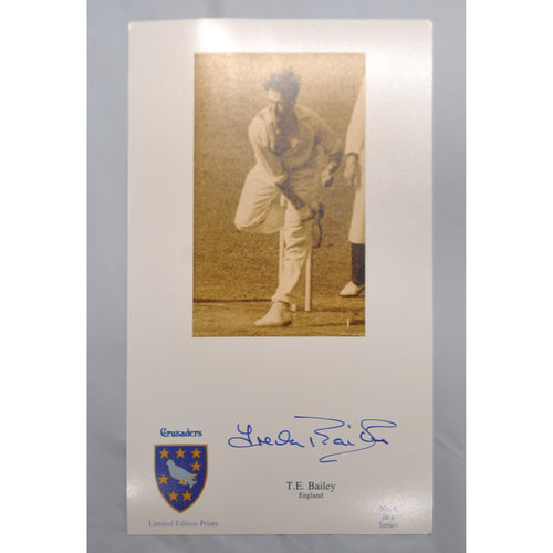 CRICKET-ENGLAND-TREVOR BAILEY CBE  English Test Cricketer signed photo
