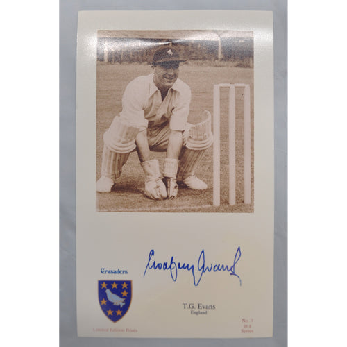 CRICKET-ENGLAND-GODFREY EVANS CBE English Test Cricketer signed photo