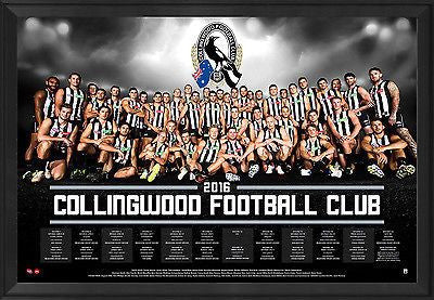 Collingwood 2016 Team Poster Framed