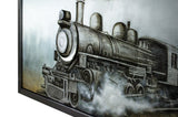 3D Train with Smoke Oil Painting