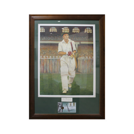 Bradman Signed photo with Ashes Replica Urn
