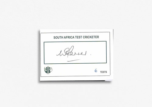 South African Test Cricketer Card Signed - W. Farrer