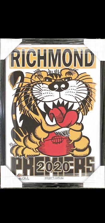 RICHMOND TIGERS 2022 SQUAD SIGNED GUERNSEY FRAMED
