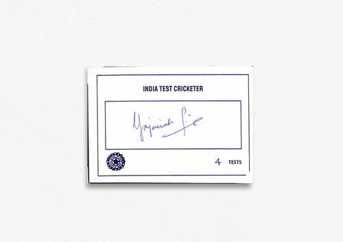 Indian Test Cricketer Card Signed - Yajurvindra Singh
