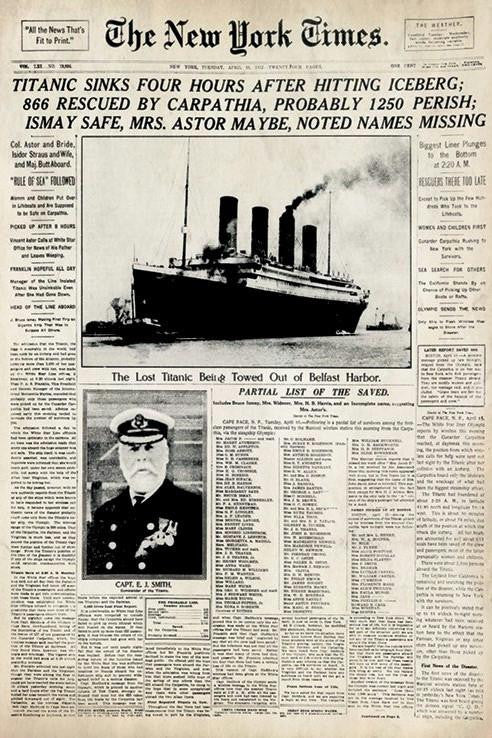 GENERAL-The New York Times Titanic Poster
