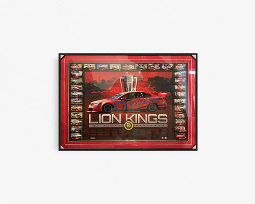 CAR RACING-Lion Kings Car Race Framed Print