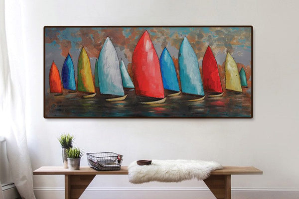 3D- Sail Boats  Oil Painting