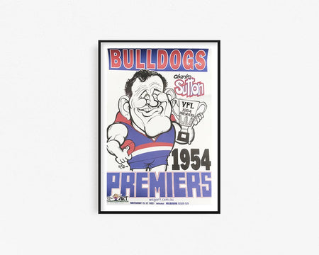 WESTERN BULLDOGS-1954 Premiers WEGS Poster - Framed