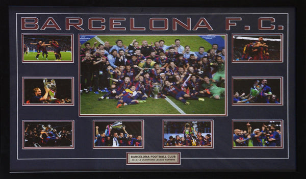 SOCCER-Barcelona Fc 2014/15 Champions League Winners Framed Piece