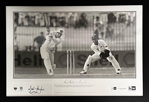 CRICKET-Mark Taylor 'Three Hundred And Thirty Four' LE Signed Print Framed